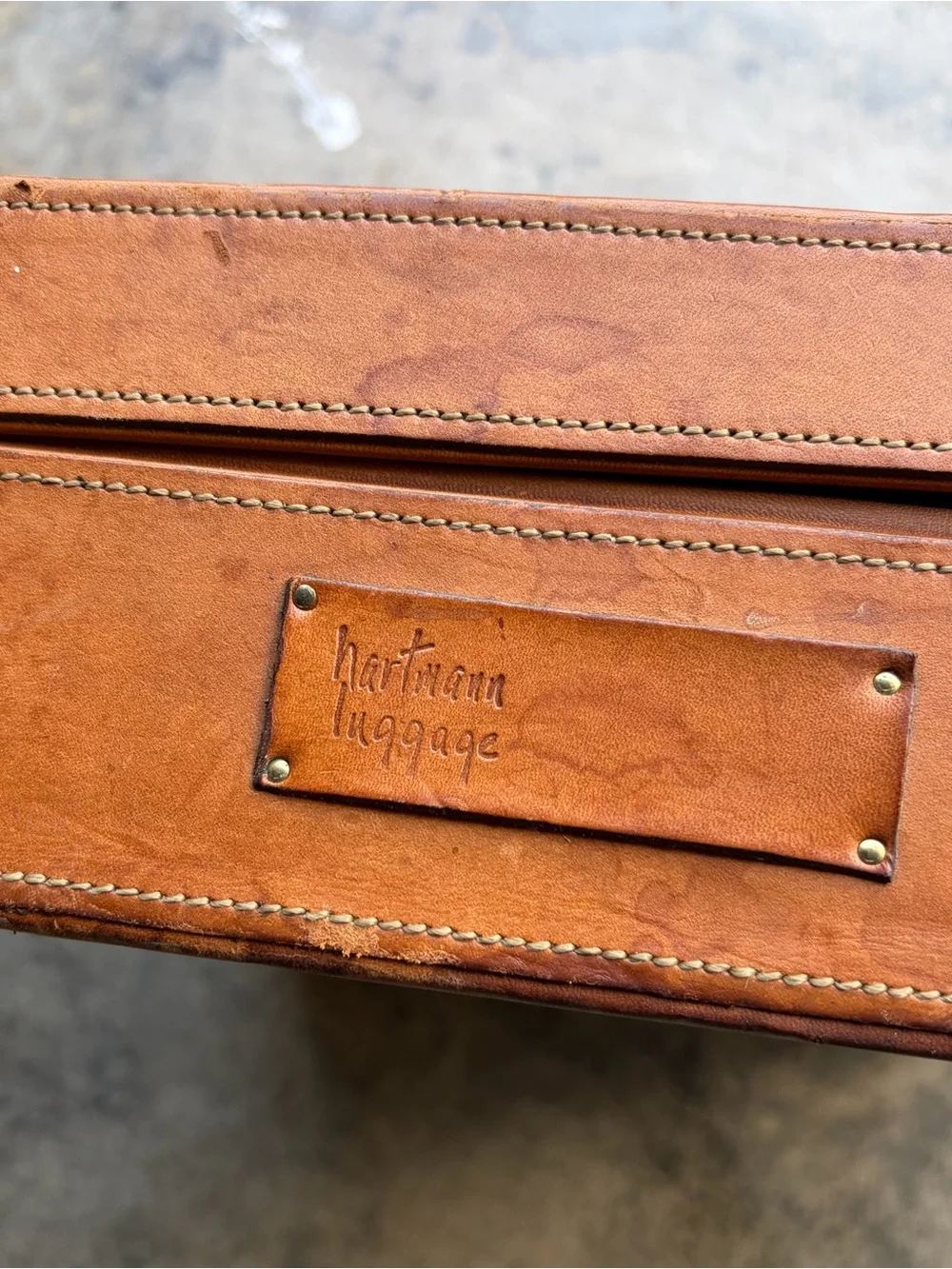 Vintage Hartmann Hard Sided Tan Belting Leather Briefcase Combination Lock  Good